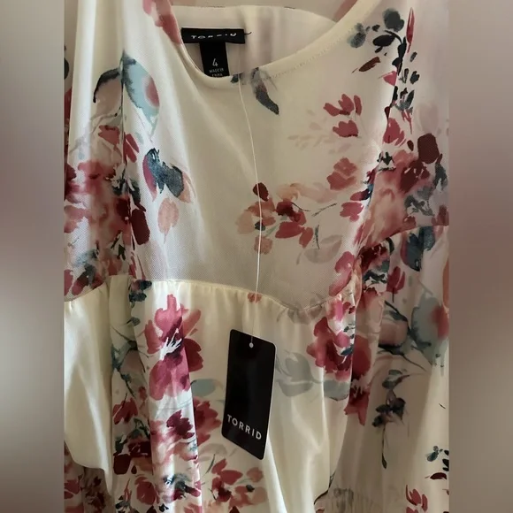 🆕NWT🔖Gorgeous Torrid Smocked Sweetheart Neckline Top - 4x - Picture 7 of 8